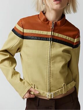 LIKE NEW • UO • Jorden Faux Leather Fitted Moto Jacket •